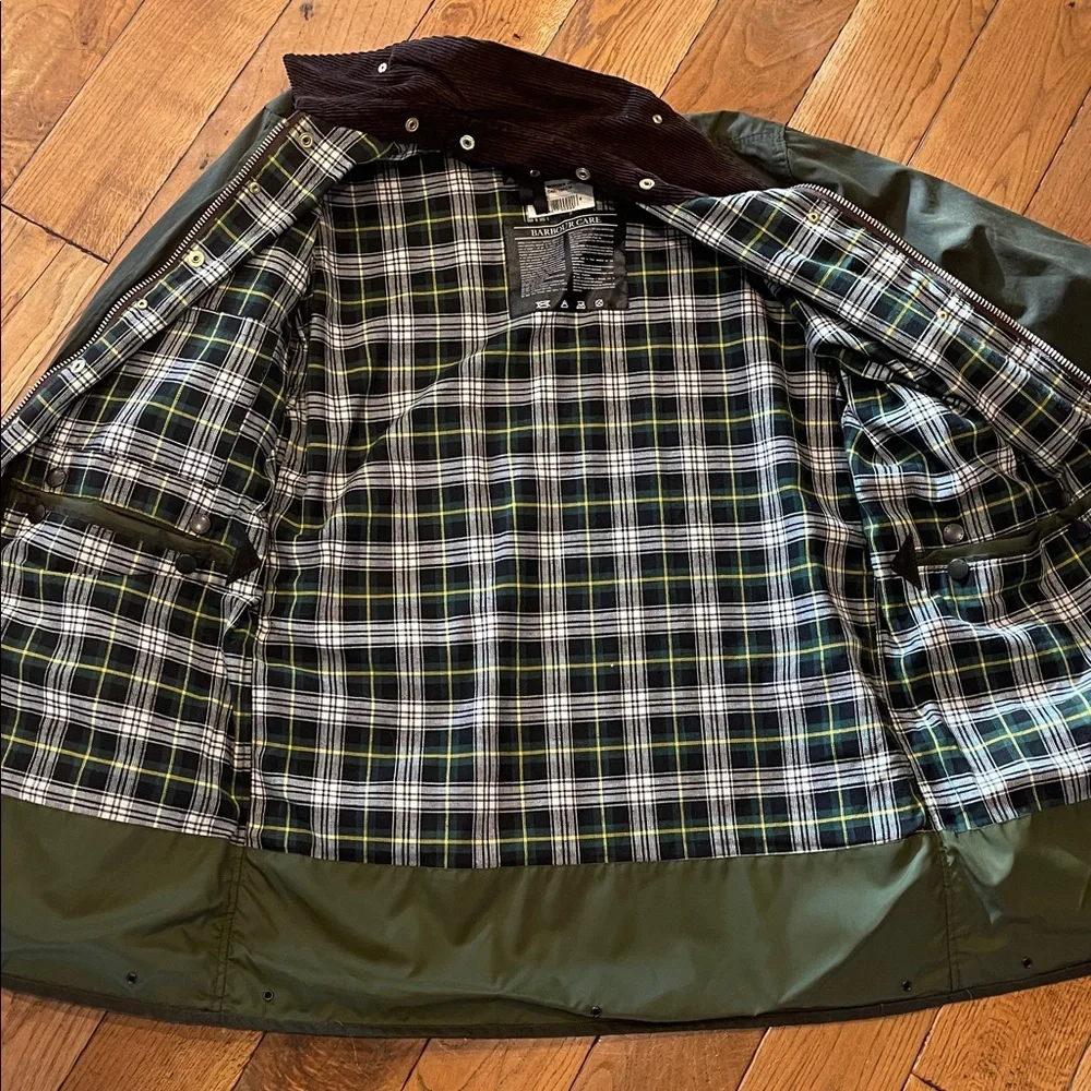 Barbour Men's oil waxed canvas Dark Green Military Field Jacket Men’s L - Picture 4 of 6